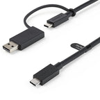 StarTech 0.9M Hybrid USB-C To USB-C Cable W/ USB 3.0-A Adapter, Supports 100W Pd