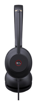 Yealink Wired (Uh37) Ms Stereo Headset,Noise Cancelling Mic,Leather,Usb-C, C To A Adaptor