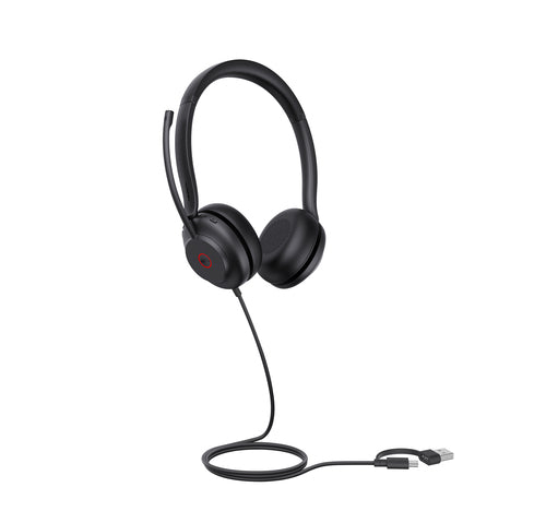 Yealink Wired (Uh35) Ms Stereo Headset,Noise Cancelling Mic,C/A Adapter, Project Base Only