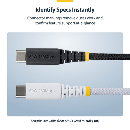 Startech 1M (3.3Ft) Usb-C Charging Cable, USB C Cable, 60W 3A Pd, Ltw