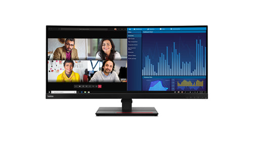 Lenovo P34W-20 34.14"Wled Ips Wqhd(21:9) Hdmi(2), Dp(2), Usb(3) Usbc(2) LAN H/Adj Spkr 3Yr