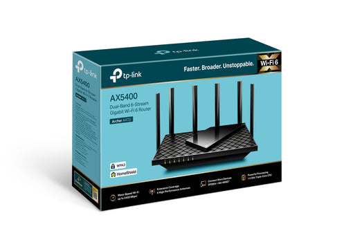 Tp-Link Archer Ax5400 Wi-Fi 6 Gigabit Dual-Band Router, Easymesh, Gbe(4), 3Yr