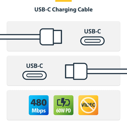 Startech 10Ft (3M) Usb-C Charging Cable, Charge & Sync, 60W (3A) Pd, USB 2.0 Laptop Charge
