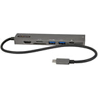 StarTech USB-C Multiport Adapter, HDMI, GbE, SD, Micro SD, USB-C, USB(2), 88W