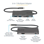 Startech Usb-C Multiport Adapter, 4K Hdmi, Pd, Sd, Usb, 3Yr