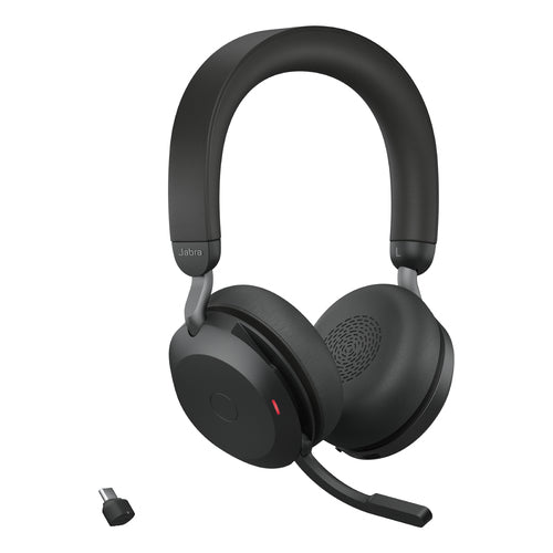 Jabra Wireless Evolve2 75 Uc Stereo Bluetooth Anc Headset W/Charging Stand+Link 390C Bt