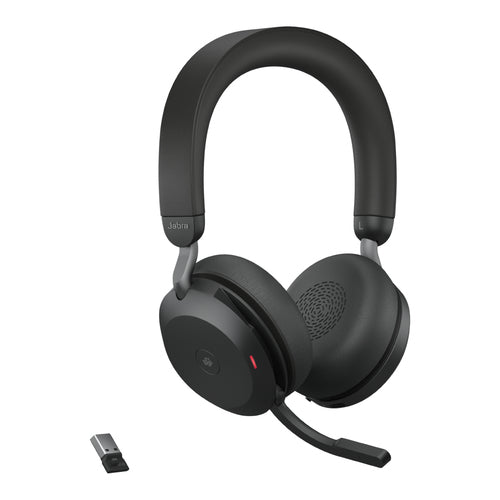 Jabra Wireless Evolve2 75 Ms Stereo Bluetooth Anc Headset + Link 390A Bt,Usb-A