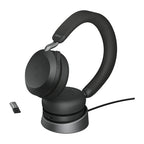 Jabra Wireless Evolve2 75 Uc Stereo Bluetooth Anc Headset W/Charging Stand+Link 390A Bt