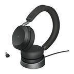 Jabra Wireless Evolve2 75 Ms Stereo Bluetooth Anc Headset W/Charging Stand+Link 390C Bt