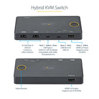 2 Port Usb-A + HDMI & Usb-C Kvm Switch - 1X 4K 60Hz HDMI 2.0 2 Yr