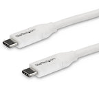 StarTech 4M USB-C 2.0 Cable, 5A Pd, TB 3 Compatible, White