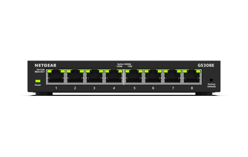 Netgear (Gs308E) 8-Port Web Managed Switch, Gbe+(8), 5Yr