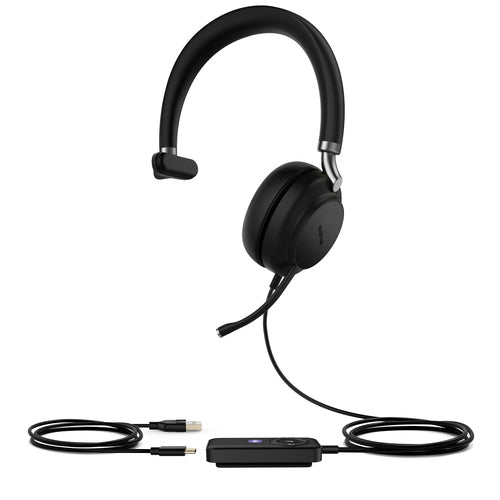 Yealink Wired (Uh38) Ms Mono Headset,Noise Cancelling Mic,Leather,Bluetooth & Usb-A