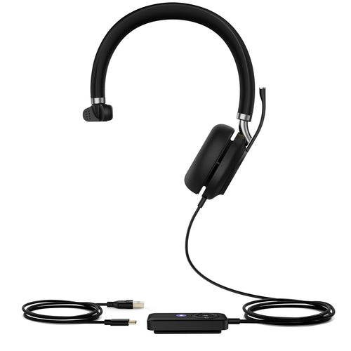Yealink Wired (Uh38) Ms Mono Headset,Noise Cancelling Mic,Leather,Bluetooth & Usb-A