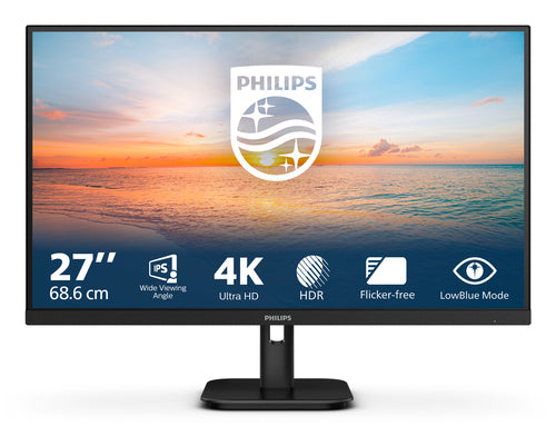 Philips 27" (16:9) Monitor, Uhd Ips, Hdmi(2), Dp, Spk, 3Yr