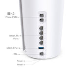 Tp-Link Deco Ax5400 Dsl Mesh Wi-Fi 6 Modem, Gbe/Wan(4), Rj-11(2), 1-Pack, 3Yr