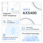 Tp-Link Deco Ax5400 Dsl Mesh Wi-Fi 6 Modem, Gbe/Wan(4), Rj-11(2), 1-Pack, 3Yr