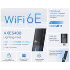 Tp-Link Archer Axe5400 Wi-Fi 6E Tri-Band USB 3.0 Adapter, High Gain, 3Yr