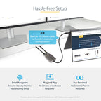 Startech Usb-C To Dual HDMI Adapter, USB Type-C Multi-Monitor Mst Hub, Dual 4K 60Hz HDMI L