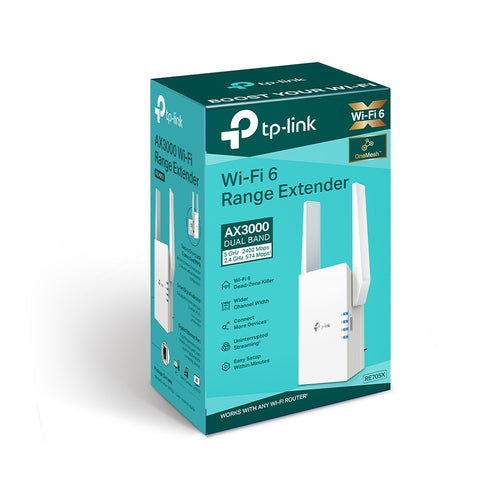 Tp-Link Ax3000 Mesh Wi-Fi 6 Dual-Band Extender, Easymesh, Gbe(1), Ant(2), 3Yr
