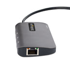 Startech 0.3M Usb-C Multiport Adapter, 100W, Usb(3), 4K Hdmi(1), Rj45(1), Sd/Microsd, 3Yr
