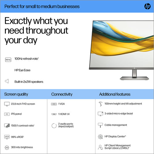 HP Series 5 23.8 Inch Fhd Monitor - 524Da