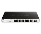 D-Link 28P Gigabit Websmart PoE Switch 28 RJ45 (24 PoE, 193W) With 4 Combo SFP Ports