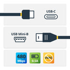 Startech 2M Usb-C To Mini USB Cable - USB 2.0 - Usb-C To USB Mini 2Yr