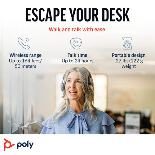 HP Poly Voyager 4310 Oth Wireless Uc Mono Headset W/Chargine Stand, Bt700 Dongle , Usb-A