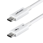 StarTech 2.6Ft (80Cm) Thunderbolt 5 Cable, 80Gbps, Certified, White, Ltw