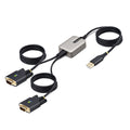 Startech 13Ft (4M) 2-Port USB To Serial Adapter Cable, Interchangeable Db9 Screws/Nuts, Co
