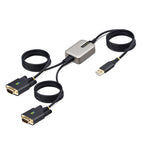 StarTech 13Ft (4M) 2-Port USB To Serial Adapter Cable, Interchangeable DB9 Screws/Nuts, Co