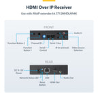 Startech 4K HDMI Over Ip Receiver For St12Mhdlan4K, Ip Extender With Video Control App, Su