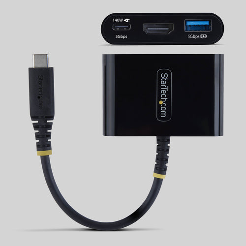 Startech Usb-C HDMI Multiport Hub, 140W, 4K 60Hz, USB 5Gbps, Black, 3 Yr