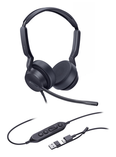 Yealink Wired (Uh42) Uc Stereoheadset,Leather Cushions,Noisecancelling Mic,C To A Adapter