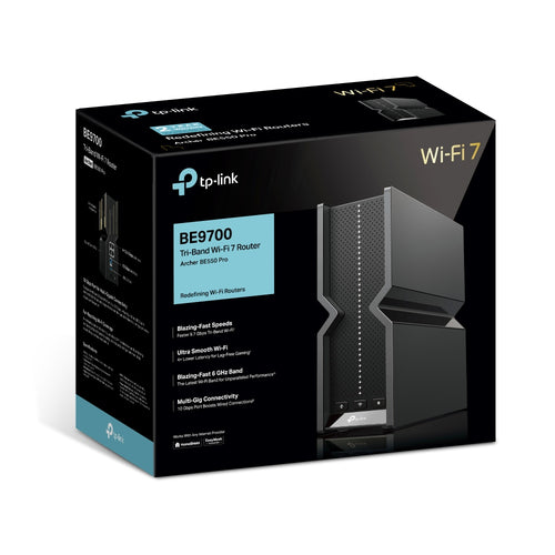 Tp-Link Archer Be9700 Wi-Fi 7 Tri-Band Gigabit Router 10G Wan(1), 2.5G Wan(1)/Lan(3), 3Yr