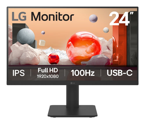 LG 23.8" (16:9) Fhd Ips, Hdmi(2), Usb-C, 100Hz, Spkr, H/Adj, Tilt, Vesa, 3Yr