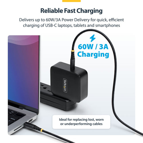 Startech 3M (10Ft) Usb-C Charging Cable, USB C Cable, 60W 3A Pd, Ltw