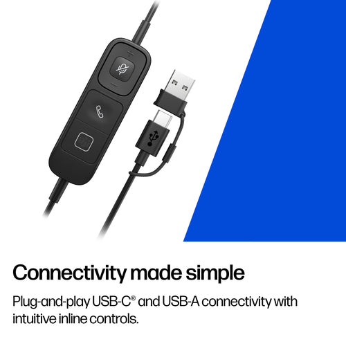 HP Poly Mission 615 Mono USB Wired Headset