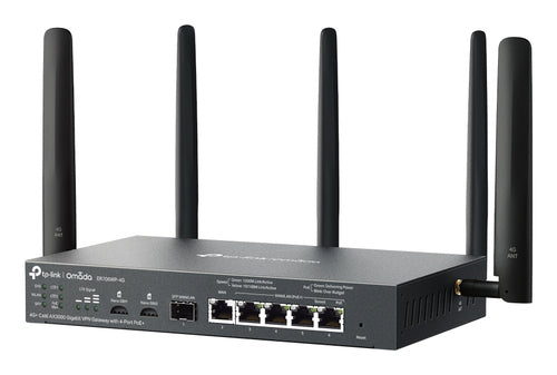 Tp-Link Omada Ax3000 4G+ Wi-Fi 6 Dual-Band Gigabit Vpn Router, Gbe Lan/Wan(5), Poe+, 5Yr