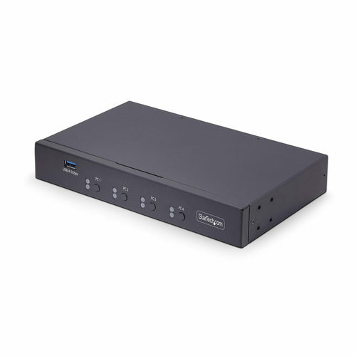Startech 4-Port Km Switch With Mouse Switching, USB Switch For Keyboard/Mouse, 3.5Mm/Usb A