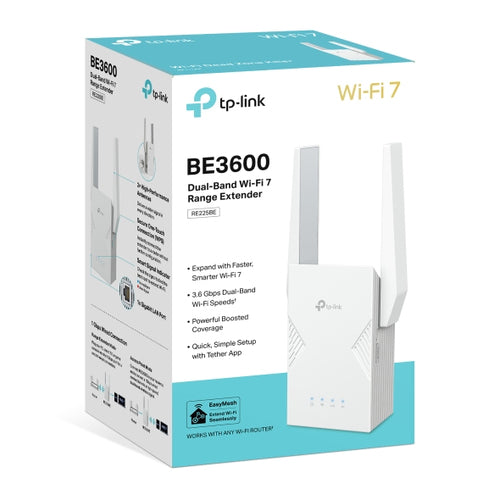 Tp-Link Be3600 Dual Band Wi-Fi 7 Range Extender, Easymesh, Gbe(1), Ant (2), 3Yr