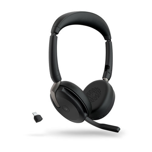 Jabra Wireless Evolve2 65 Flex Ms Stereo Bluetooth Headset + Link390C Bt, Usb-C