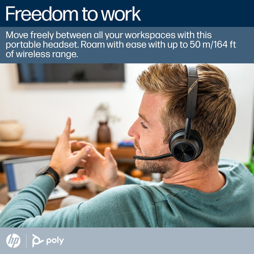 HP Poly Voyager 4320 Oth Wireless Ms Stereo Headset W/Charging Stand, Bt700 Dongle , Usb-A