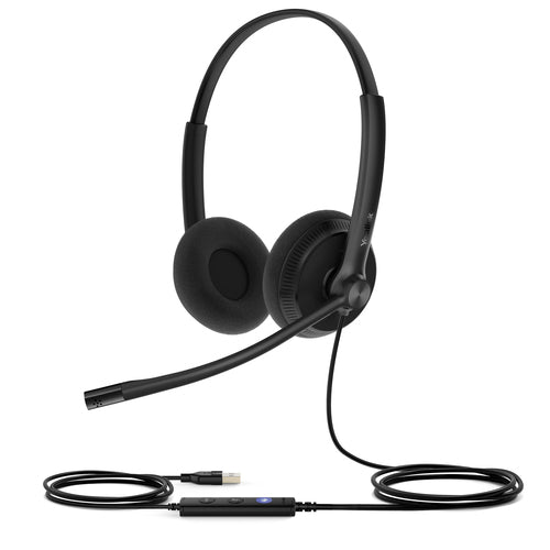 Yealink Wired (Uh34-Lite) Ms Dual Headset, Noise Cancelling Mic, Foam Cushion, Usb-A