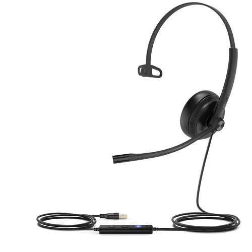 Yealink Wired (Uh34) Ms Mono Headset, Noise Cancelling Mic, Leather Cushion, Usb-A