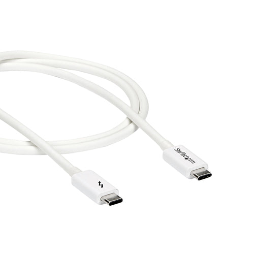 Startech 1M T/Bolt3 Cable, 20Gbps, 100W Pd, White, 2Yr