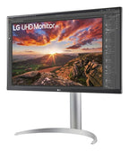 LG 27" (16:9) Uhd Ips Led, Hdmi(2), Dp, Usb-C (90W), H/Adj, Spkr, Tilt, Vesa, 3Yr