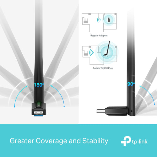 Tp-Link Archer Ax1800 Wi-Fi 6 Dual-Band USB 3.0 Adapter, High Gain, 3Yr