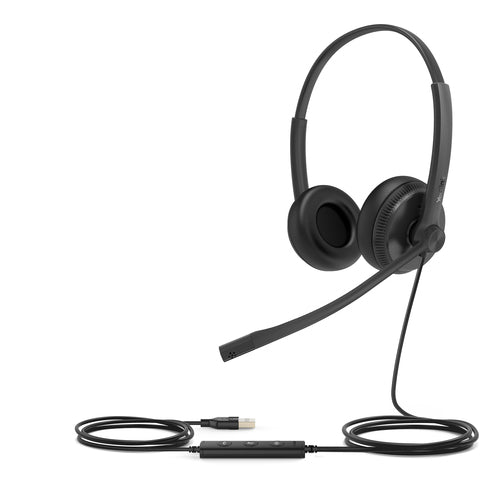 Yealink Wired (Uh34) Uc Stereo Headset,Noise Cancelling Mic,Leather Cushion,Usb-A